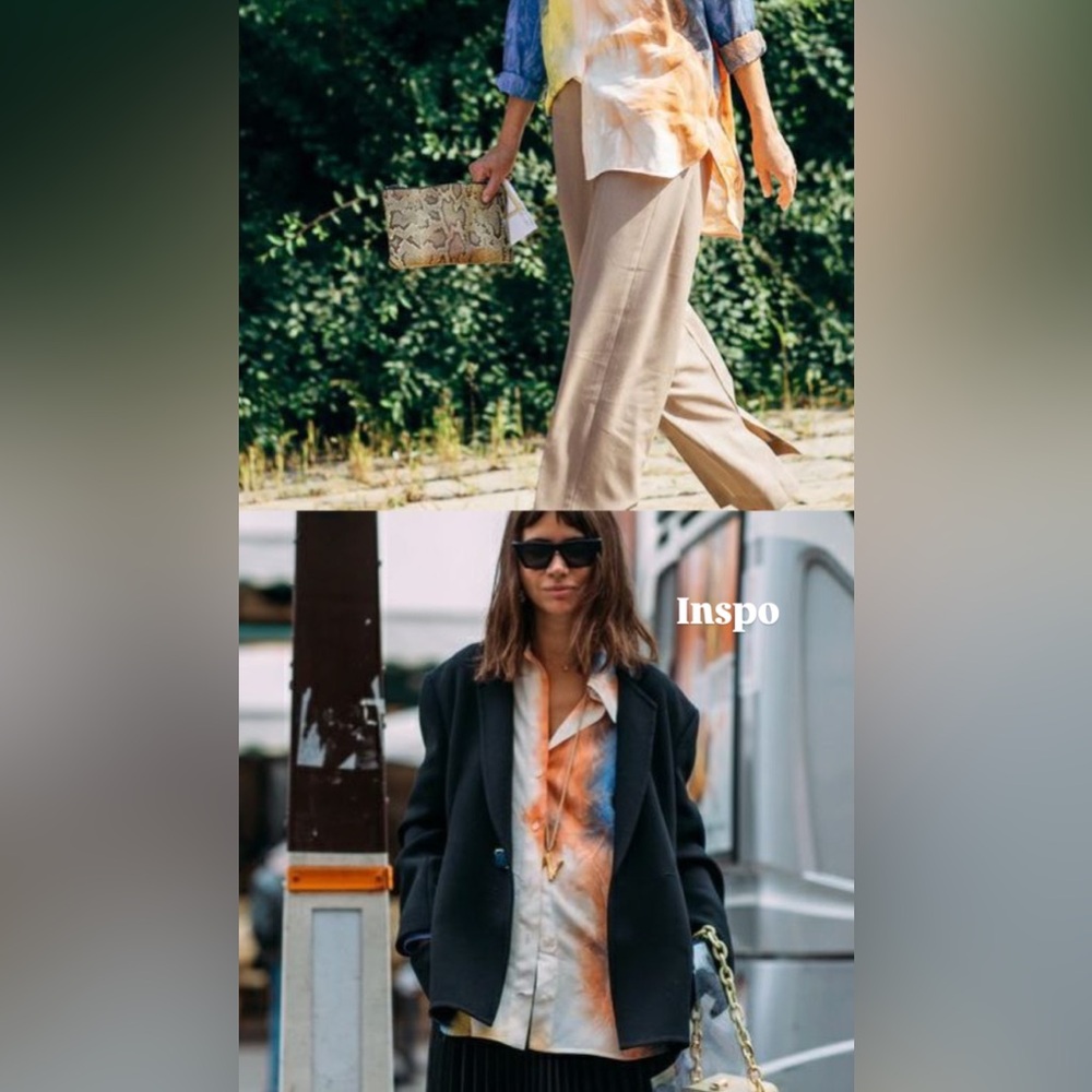 Nasty Gal Tie-Dye Button up Shirt Size 6 - Picture 3 of 4